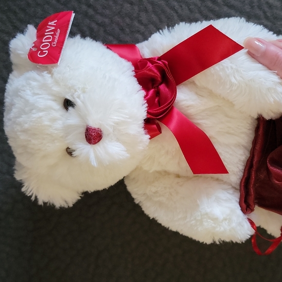 Godiva Collectible Gund Bear with Rose Ribbon on the neck - Picture 4 of 5
